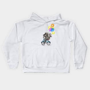 Balloon-Bearing, Bicycling Baboons Kids Hoodie